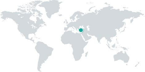 World map with our location